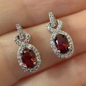 earrings garnet gemstone event drop earring jewelry fashion accessories gift new